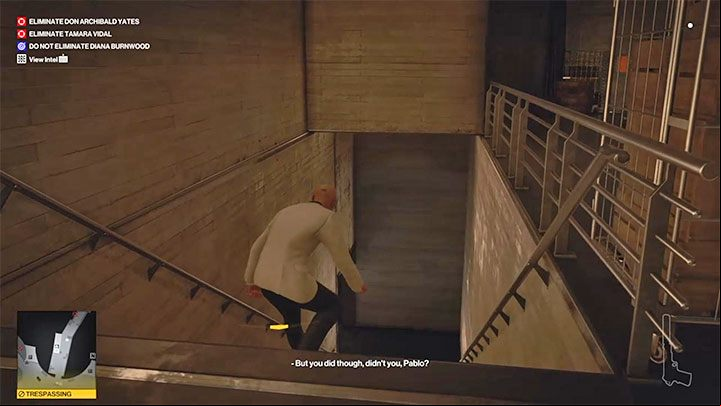 Once you enter the new corridor, use the stairs leading to level 2 - Hitman 3: Surveillance cameras - where to sabotage it? - The Farewell - Mendoza - Hitman 3 Guide