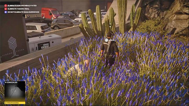 It can take some time for the mercenary to reach the garden, so be patient - Hitman 3: Mendoza - best disguises - The Farewell - Mendoza - Hitman 3 Guide