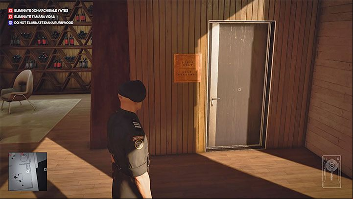 The ideal place to get a waiter disguise is the wine tasting room (point 36 on the map) - Hitman 3: Mendoza - best disguises - The Farewell - Mendoza - Hitman 3 Guide