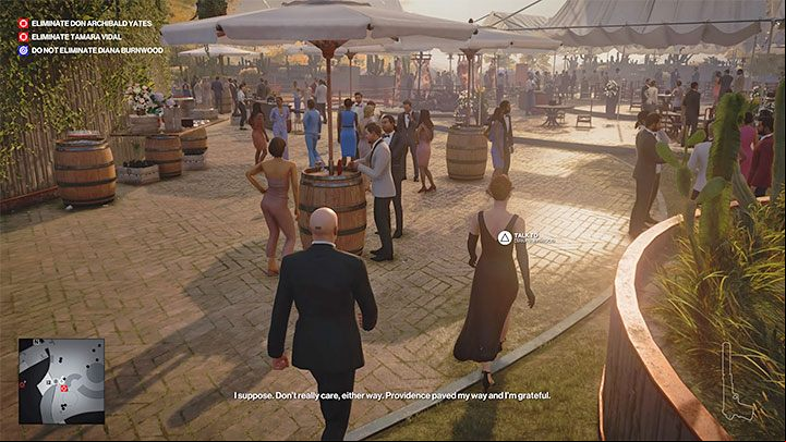 You have to talk to Diana two more times - Hitman 3: How to kill Tamara Vidal? Mendoza, walkthrough, guide - The Farewell - Mendoza - Hitman 3 Guide