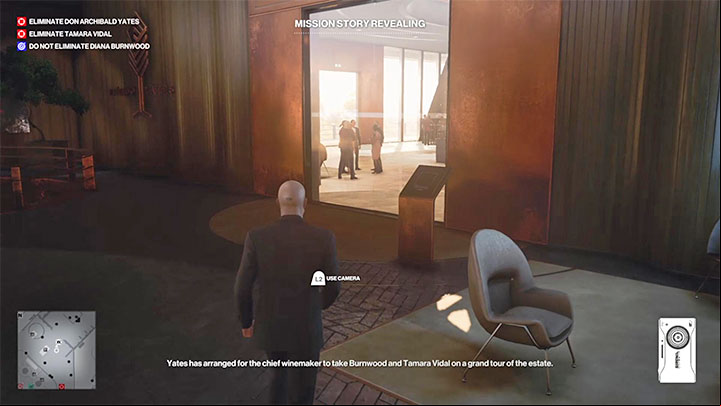 The code plate is located next to the entrance to the wine tasting room (from the reception - point 36 on the map) - Hitman 3: Where to scan the QR codes in Mendoza? - The Farewell - Mendoza - Hitman 3 Guide
