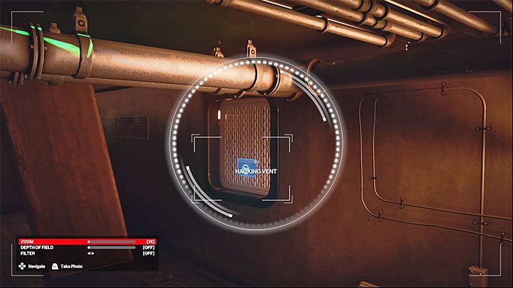 There is a hole in the corner of the room - jump into it to get to the ventilation tunnels (point 28 on the map) - Hitman 3: How to disable the Laser grid? - The Farewell - Mendoza - Hitman 3 Guide