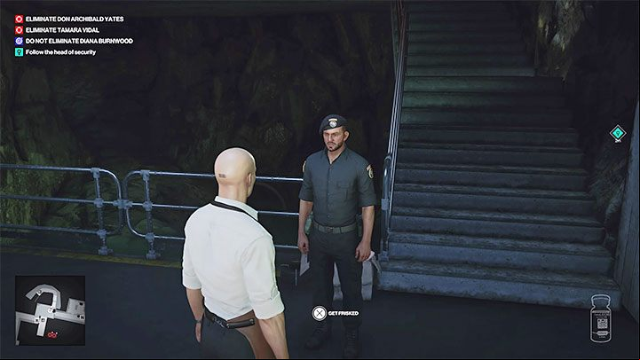 After you reach the secret tunnel (point 39 on the map), Agent 47 will undergo a mandatory frisking - Hitman 3: How to unlock the Ripe for the Picking trophy/achievement? - Trophy Guide - Hitman 3 Guide