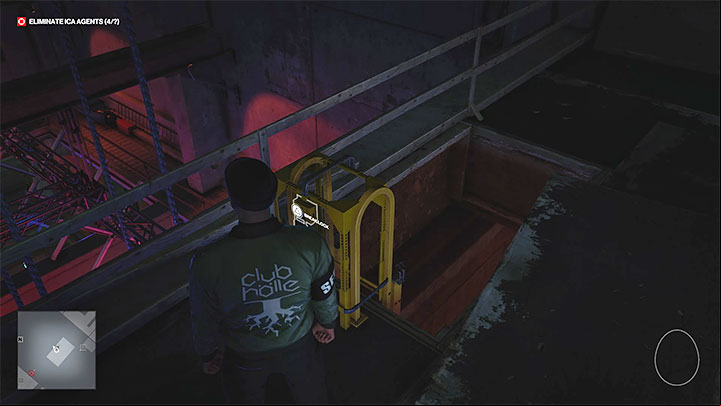 You will find yourself on a small, metal balcony with a ladder (point 33 on the map) - Hitman 3: Apex Predator, Berlin - map, mission information - Apex Predator - Berlin - Hitman 3 Guide