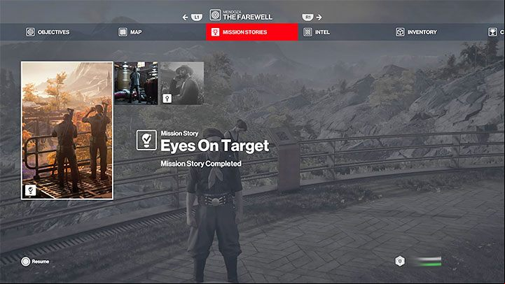 Although it was Agent 47 who attacked Tamara and not the sniper, the mission story should appear as completed - Hitman 3: Eyes on Target - Mendoza, walkthrough, mission stories - The Farewell - Mendoza - Hitman 3 Guide