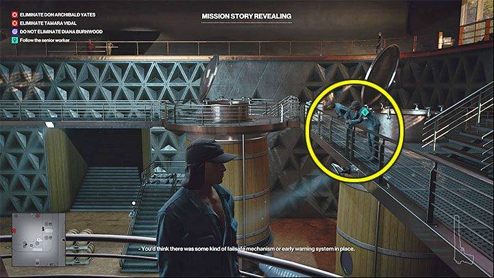 You need to reach the fermentation room (no - Hitman 3: Over the Top - Mendoza, walkthrough, mission story - The Farewell - Mendoza - Hitman 3 Guide