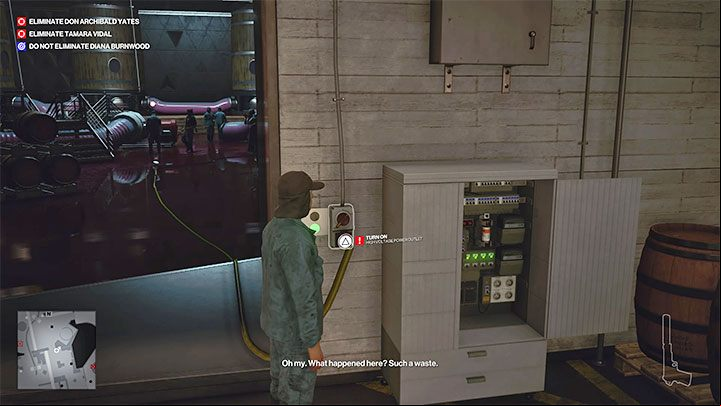 Now position yourself at the High Voltage Power Outlet - Hitman 3: Over the Top - Mendoza, walkthrough, mission story - The Farewell - Mendoza - Hitman 3 Guide