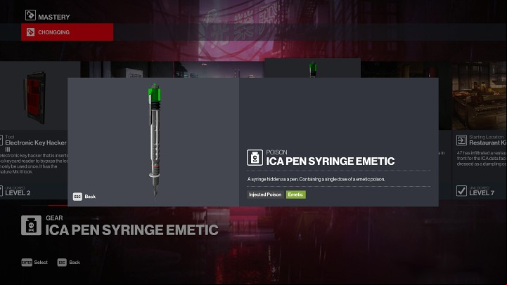 Poison hidden in a pen-like object - Hitman 3: Mastery level rewards - which ones are they? - FAQ - Hitman 3 Guide