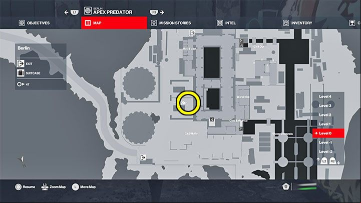 You can find the first mural a short distance north of the queue to the main entrance of the club, next to the two sentries guarding the path to the northern section of the map - Hitman 3: Bird Art - how to unlock this trophy/achievement? - Trophy Guide - Hitman 3 Guide
