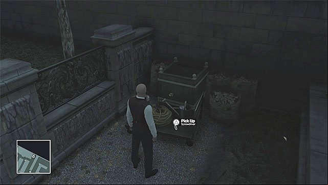 One of the screwdrivers is lying on the ground in the northern part of the gardens - Murdering Viktor Novikov | Paris: The Showstopper - Paris: The Showstopper - Hitman Game Guide
