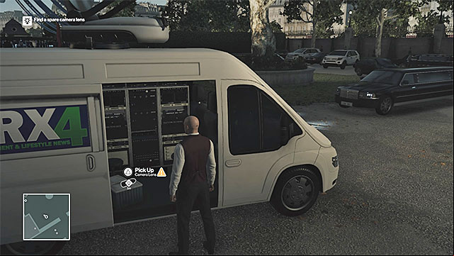 The lens can be found in the transmission car - Murdering Viktor Novikov | Paris: The Showstopper - Paris: The Showstopper - Hitman Game Guide