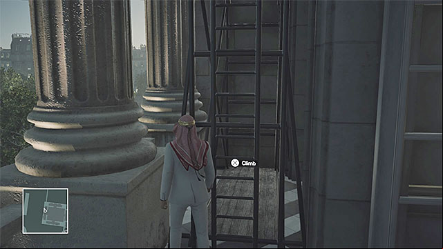 Using the ladder is one of the ways of reaching floor 3 without being searched - Palace infiltration | Paris: The Showstopper - Paris: The Showstopper - Hitman Game Guide