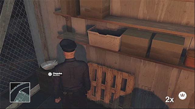 Mechanic disguise can be found in the cargo loading zone - Disguises and important items | Freeform Training - Freeform Training - Hitman Game Guide