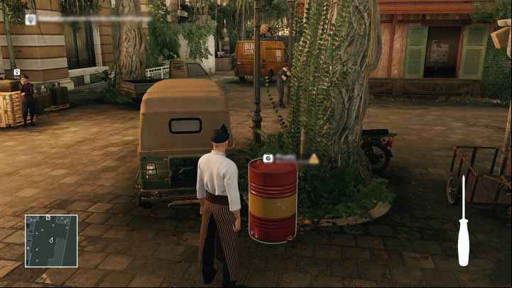 Poke the barrel with a screwdriver when the groundskeeper goes away to get Morgan. - Murdering Ken Morgan | Bangkok - Bangkok: Club 27 - Hitman Game Guide