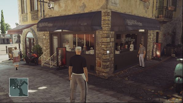 Enter the hairdresser saloon and listen to the conversation - Murdering sca De Santis | Sapienza - Sapienza: World of Tomorrow - Hitman Game Guide
