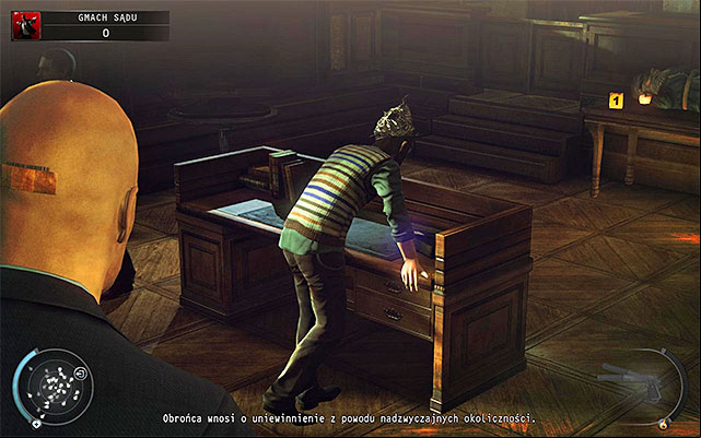 The person, whose identity you can still is Timothy Hawke and you can find him in the courtroom (screen above) - Courthouse - Getting to the holding cells in defendant disguise | 15: Skurkys Law - 15: Skurkys Law - Hitman: Absolution Game Guide