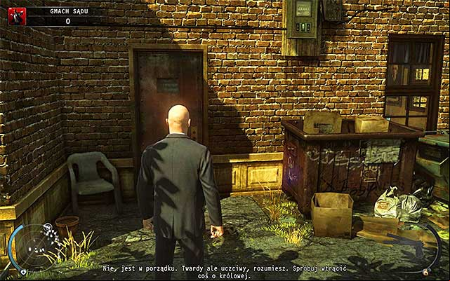Do not worry, if you havent managed to get to the terminal computer on the balcony, because there is another one in the area - Courthouse - Getting to the holding cells in defendant disguise | 15: Skurkys Law - 15: Skurkys Law - Hitman: Absolution Game Guide