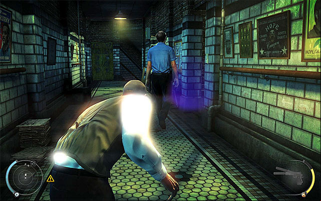 If you use court security guard/court usher disguise or you do not have any disguise at all, you have to start sneaking - Holding cells | 15: Skurkys Law - 15: Skurkys Law - Hitman: Absolution Game Guide