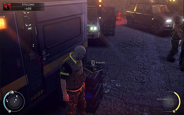 Before you go any further, it would be good to use a throwable item to lure out one of the enemies in order to obtain Agency grunt disguise - Outgunned | 16: Operation Sledgehammer - 16: Operation Sledgehammer - Hitman: Absolution Game Guide