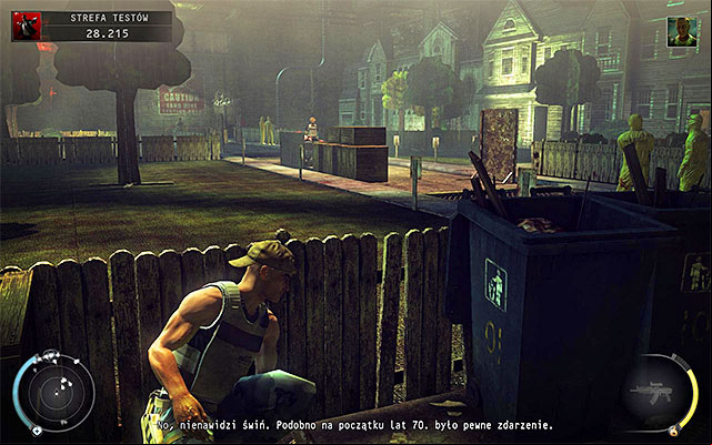 A main part of the test facility (careen above) is a place, where you can encounter both scientists and security guards, although on lower difficulty levels there are fewer guards - Test Facility - Exploring the test facility | 12: Death Factory - 12: Death Factory - Hitman: Absolution Game Guide
