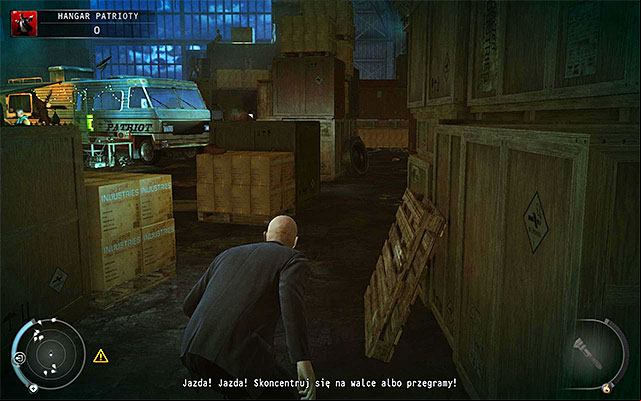 A good idea is to explore the other side of the hangar - Patriots Hangar - Exploring the hangar | 13: Fight Night - 13: Fight Night - Hitman: Absolution Game Guide