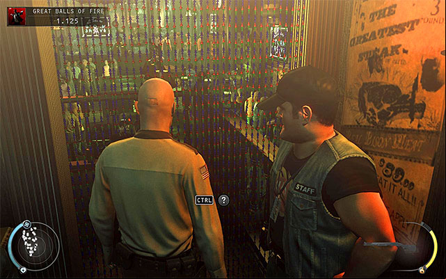 When you have Hope police officer disguise, you can return to the starting room and then enter the main bar area with no problems, not worrying that someone may identify you - Great Balls of Fire - Getting to the bartender without a fight | 7: Welcome to Hope - 7: Welcome to Hope - Hitman: Absolution Game Guide