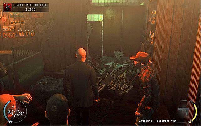 Keep walking towards the bar - Great Balls of Fire - Getting to the bartender after starting a fight | 7: Welcome to Hope - 7: Welcome to Hope - Hitman: Absolution Game Guide