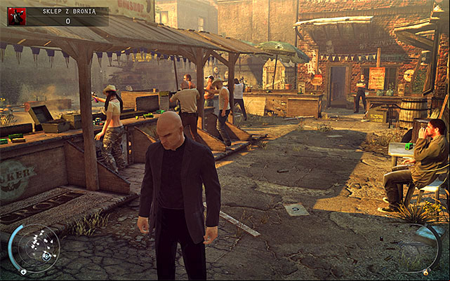 The shooting range is also open access place, but you cant approach a building guarded by one of security guards or enter the shooting area - Gun Shop - Exploring the shop | 8: Birdies Gift - 8: Birdies Gift - Hitman: Absolution Game Guide