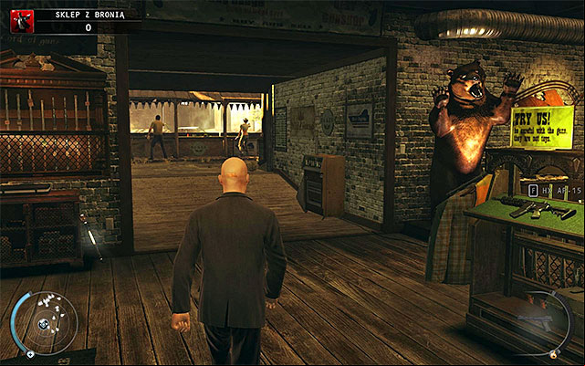 Start with getting to the shooting range with one of available ages, for example the one located near the starting place (screen above) - Gun Shop - Winning the shooting range contest | 8: Birdies Gift - 8: Birdies Gift - Hitman: Absolution Game Guide