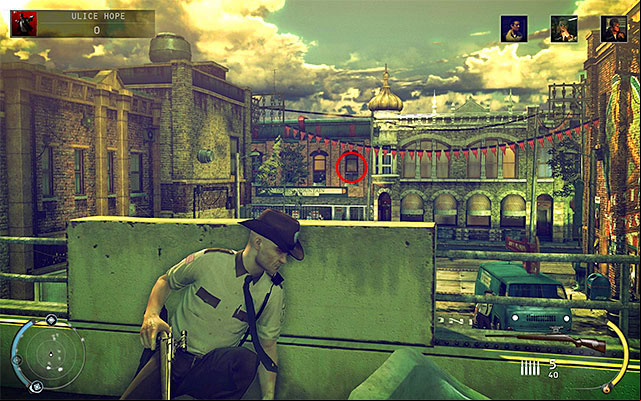 The best place to shoot a sniper rifle is a balcony of the car garage (screen above), especially that a successful action is connected with completing one of additional challenges - Streets of Hope - Murdering Tyler Colvin | 9: Shaving Lenny - 9: Shaving Lenny - Hitman: Absolution Game Guide