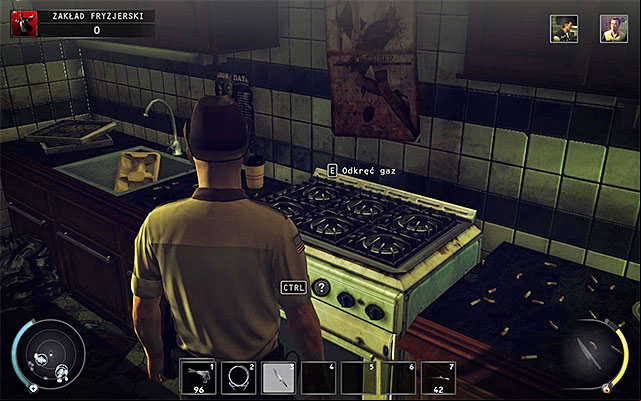 If you want to get rid of Wheeley in more original way, you can kill him using the explosion of gas stove - Barbershop - Murdering Luke Wheeley | 9: Shaving Lenny - 9: Shaving Lenny - Hitman: Absolution Game Guide