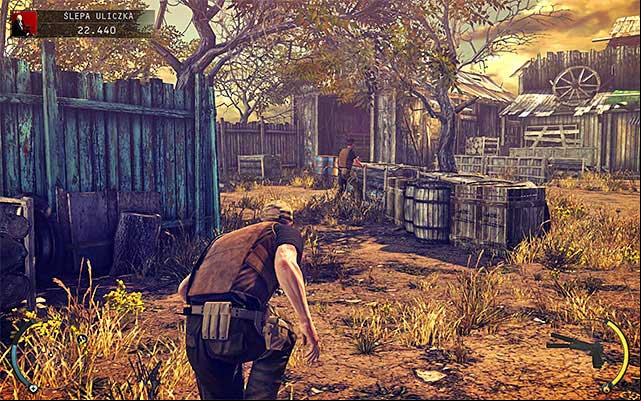 A much better idea is going towards the left barn shown on the above screen - Dead End - Locating sawmill entrance | 11: Dexter Industries - 11: Dexter Industries - Hitman: Absolution Game Guide