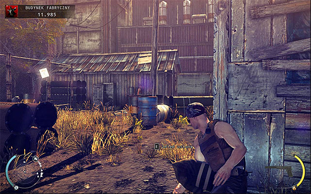 After getting through the shutter youll find yourself in the area guarded by two guards - Factory Compound - Getting inside the factory building | 11: Dexter Industries - 11: Dexter Industries - Hitman: Absolution Game Guide