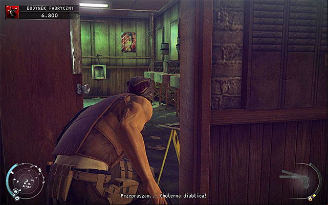 If you have arms dealer disguise, you can go through the reception right away, because you wont get stopped by anyone - Factory Compound - Accessing the factory building lobby | 11: Dexter Industries - 11: Dexter Industries - Hitman: Absolution Game Guide