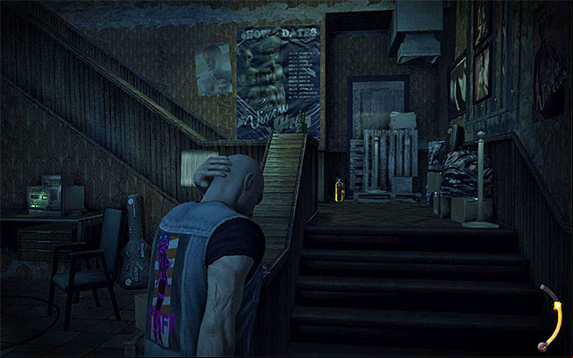 Your current objective is to get to the upper floor and this can be achieved in two ways - Dressing Rooms | 5: Hunter and Hunted - 5: Hunter and Hunted - Hitman: Absolution Game Guide