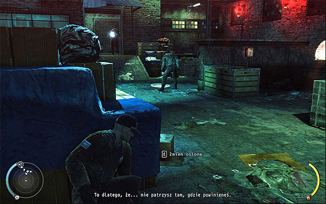 Carefully approach the loading area and plan your further steps - Loading Area | 5: Hunter and Hunted - 5: Hunter and Hunted - Hitman: Absolution Game Guide