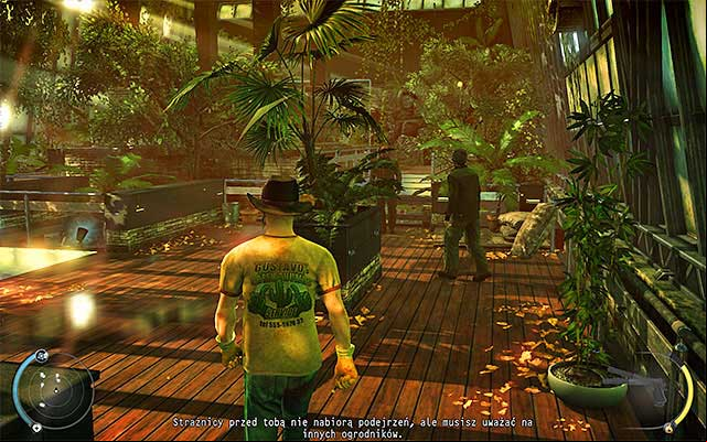 The next step is to walk through the greenhouse - Greenhouse | 1: Personal Contract - 1: Personal Contract - Hitman: Absolution Game Guide