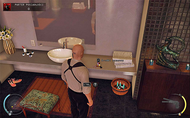Another method of neutralizing the head of the security is to use sleeping pills - Mansion ground floor | 1: Personal Contract - 1: Personal Contract - Hitman: Absolution Game Guide