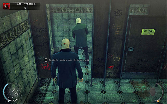 Enter the hotel and look around the lobby, ing not to approach stairs leading to the elevator (unless you plan to fight enemies) - Terminus Hotel - Exploring the ground floor and side alleys | 3: Terminus - 3: Terminus - Hitman: Absolution Game Guide