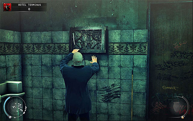 I would recommend getting to the hotels back in one of two ways - Terminus Hotel - Exploring the ground floor and side alleys | 3: Terminus - 3: Terminus - Hitman: Absolution Game Guide