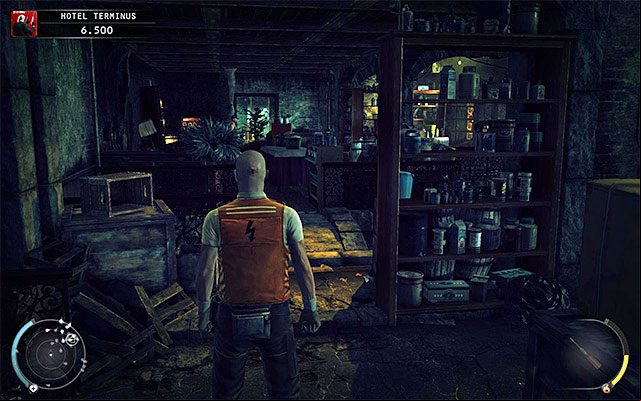 During exploration of the basement you have to keep all possible precautions because you can be very easily exposed - Terminus Hotel - Exploring the hotels basement | 3: Terminus - 3: Terminus - Hitman: Absolution Game Guide
