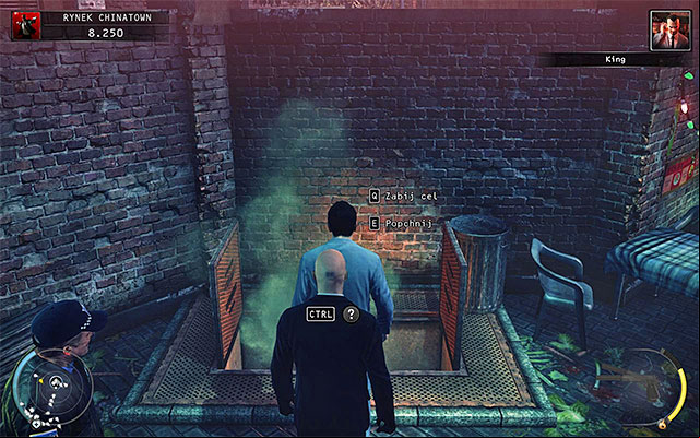 A hole which can be used to murder your target is located at the other end of the square, near one of stalls - 2: The King of Chinatown | Challenges - Challenges - Hitman: Absolution Game Guide
