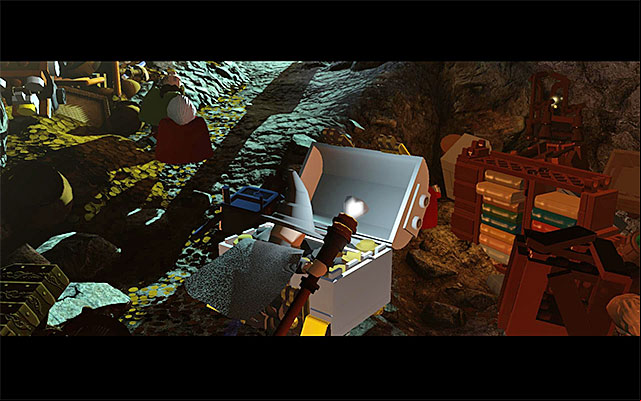 As Gandalf, open the chest - Stage 5 (The Troll Hoard): Explore the cave | Walkthrough | LEGO The Hobbit - Walkthrough - LEGO The Hobbit Game Guide & Walkthrough