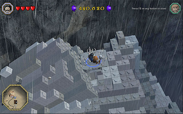 You need to stand on the plate and Buddy-Up - Middle-Earth: Reach shelter | Walkthrough | LEGO The Hobbit - Walkthrough - LEGO The Hobbit Game Guide & Walkthrough