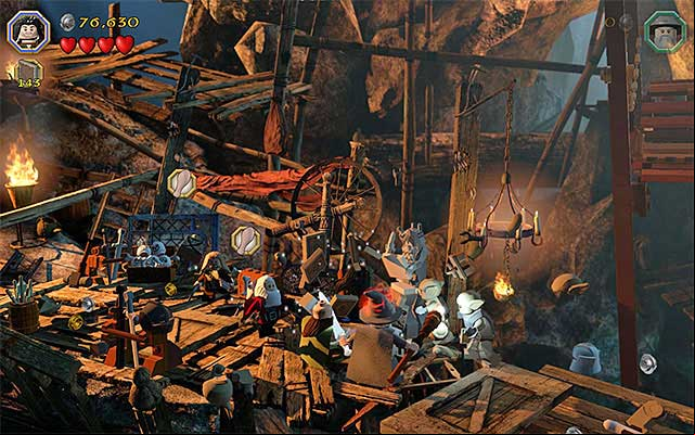 The goblins will be obstructing your escape, on a regular basis - Stage 7 (Goblin-town): Escape from the goblin city | Walkthrough - Walkthrough - LEGO The Hobbit Game Guide & Walkthrough
