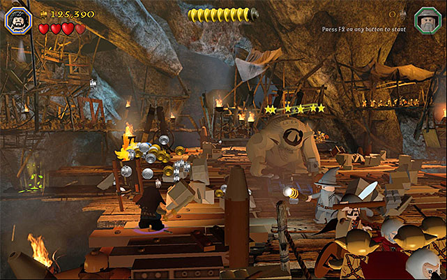The stunned boss - Stage 7 (Goblin-town): The second battle with Great Goblin | Walkthrough - Walkthrough - LEGO The Hobbit Game Guide & Walkthrough