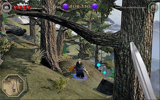 Walk through the forest to the starting point for the next stage - Middle-Earth: The way through the pinewood forest | Walkthrough - Walkthrough - LEGO The Hobbit Game Guide & Walkthrough