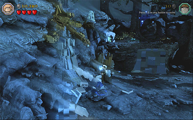 The spot where Bilbo needs to use The Ring - Stage 8 (Out of the Frying Pan...) | Main Stages - Collectibles - Main Stages - Collectibles - LEGO The Hobbit Game Guide & Walkthrough