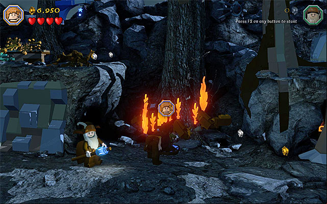 Set the objects at the tree on fire - Stage 8 (Out of the Frying Pan...) | Main Stages - Collectibles - Main Stages - Collectibles - LEGO The Hobbit Game Guide & Walkthrough
