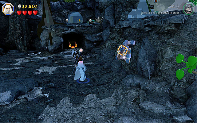 The spot where Saruman needs to use his staff - Stage 8 (Out of the Frying Pan...) | Main Stages - Collectibles - Main Stages - Collectibles - LEGO The Hobbit Game Guide & Walkthrough